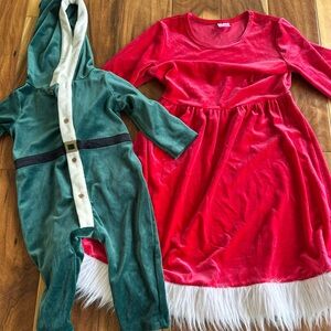 Mrs. Clause and elf brother/sister holiday match!